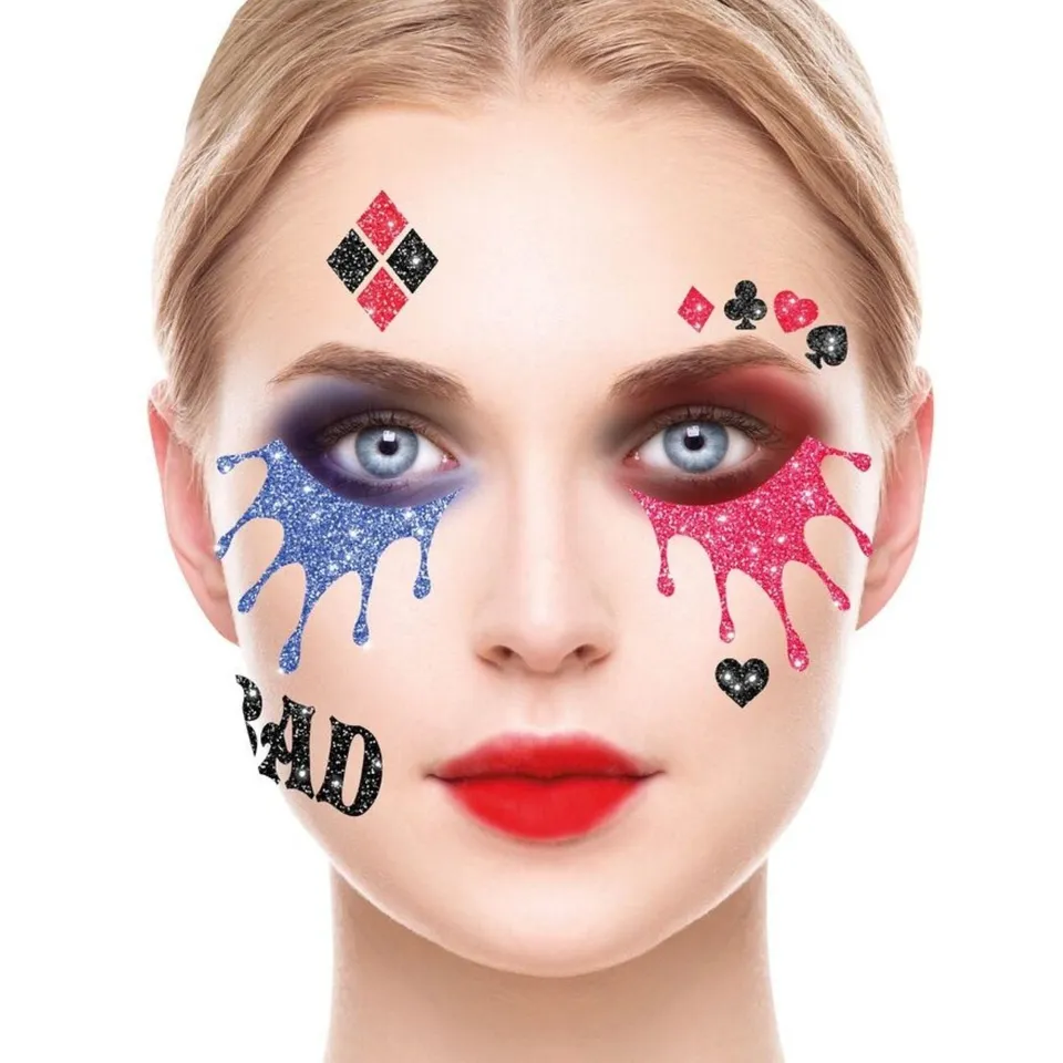 face-art-glitzer-tattoo-sticker-crazy-harlekin-20x20cm-gesicht image 1