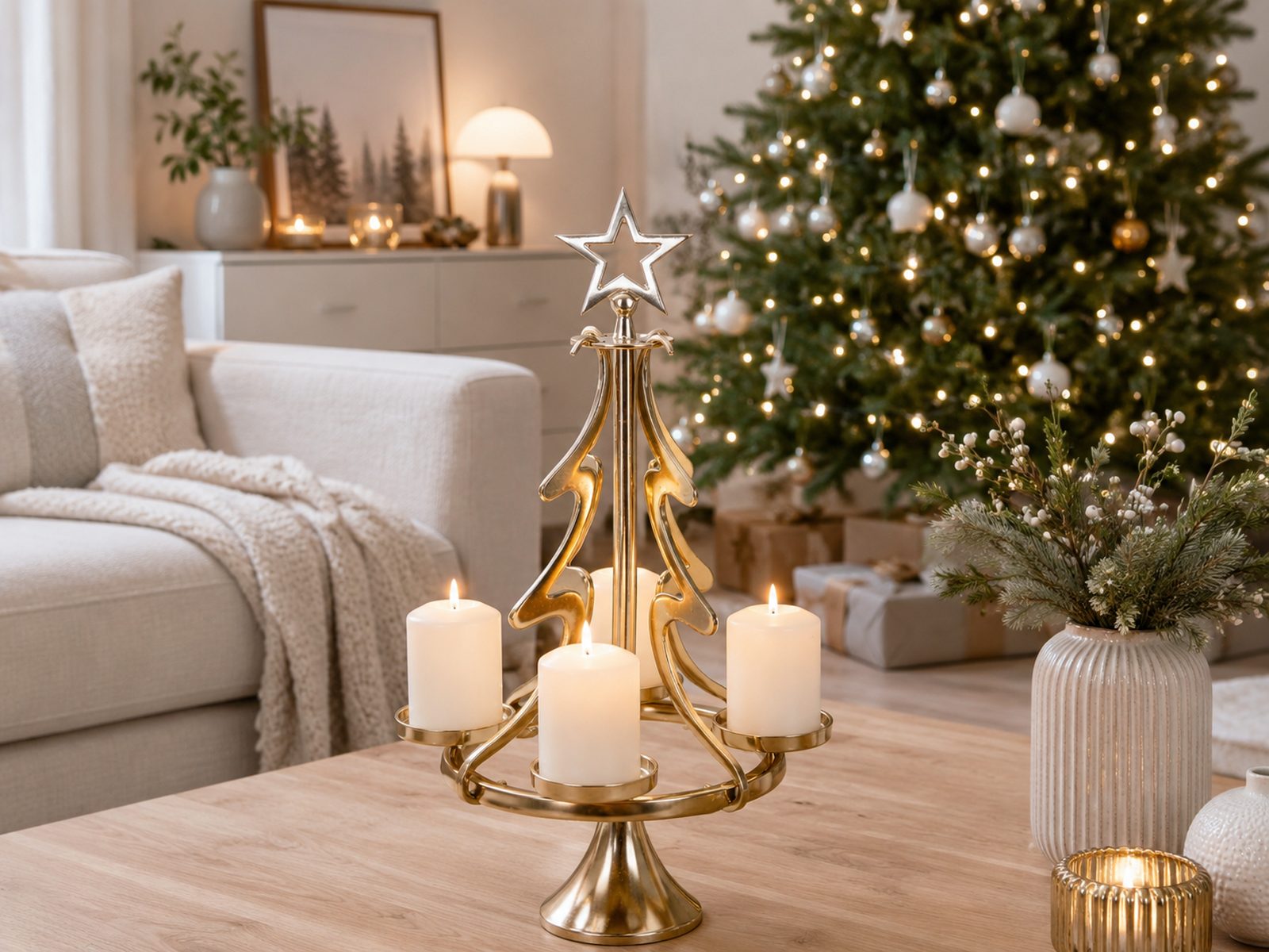 riffelmacher-kerzenst-nder-weihnachtsbaum-adventskerzenhalter-gold-56cm image 2