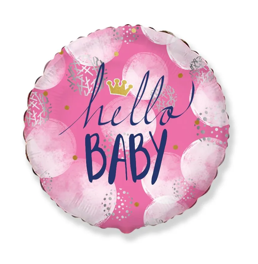 das-kost-mland-folienballon-hello-baby-girl-pink-45-cm image 1