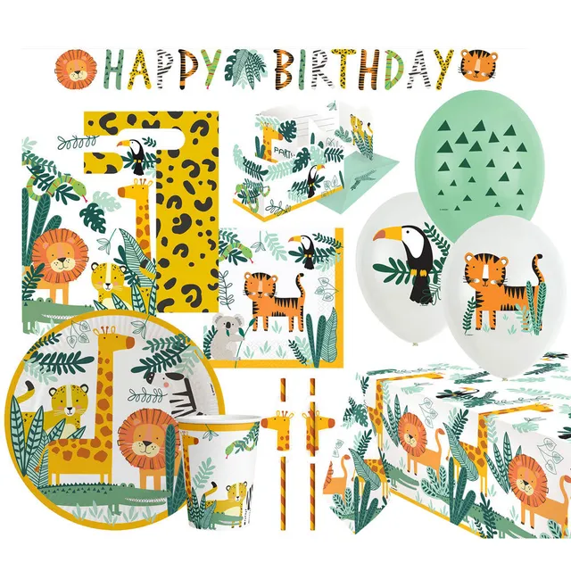 amscan-get-wild-safari-party-deko-set-tiere-mehrfarbig image 1