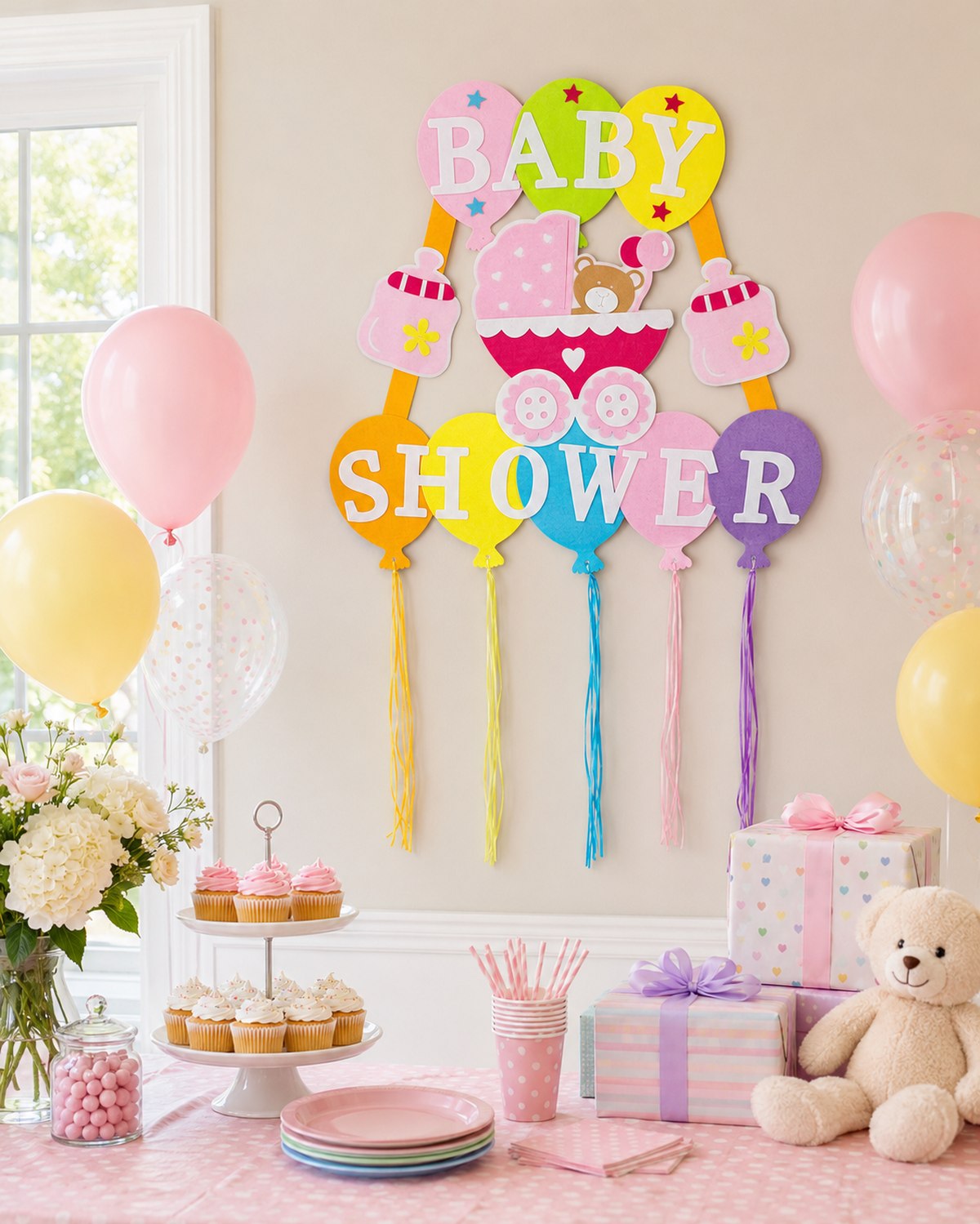 das-kost-mland-baby-shower-wandbild-xl-rosa-110x56-cm image 2