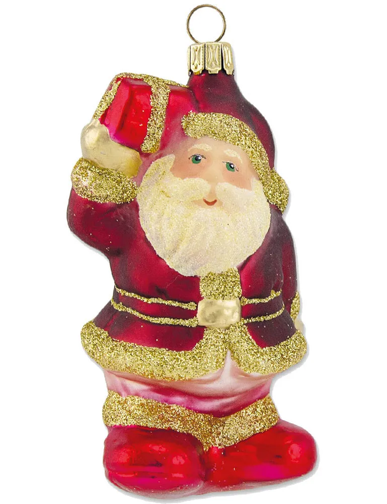 th-ringer-glasdesign-weihnachtsmann-10-cm-christbaumschmuck-rot-gold image 1