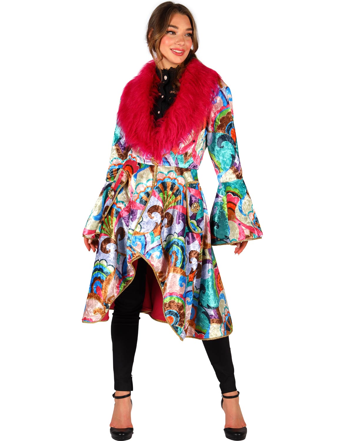 das-kost-mland-damen-karneval-jacke-blumenmuster-pink-fell image 5