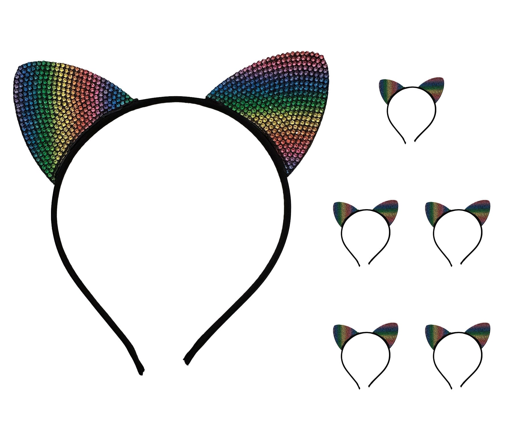 das-kost-mland-katzenohren-haarreif-rainbow-bunt-5er-set image 1