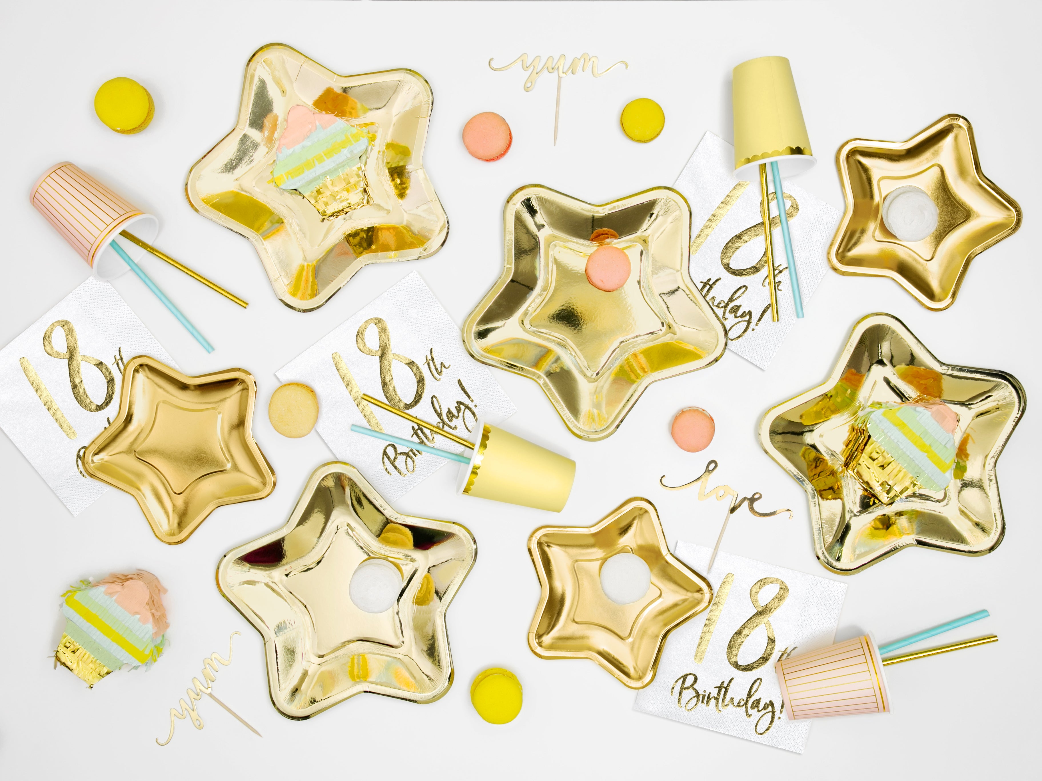 das-kost-mland-servietten-birthday-gold-18-20-stk-33cm image 4