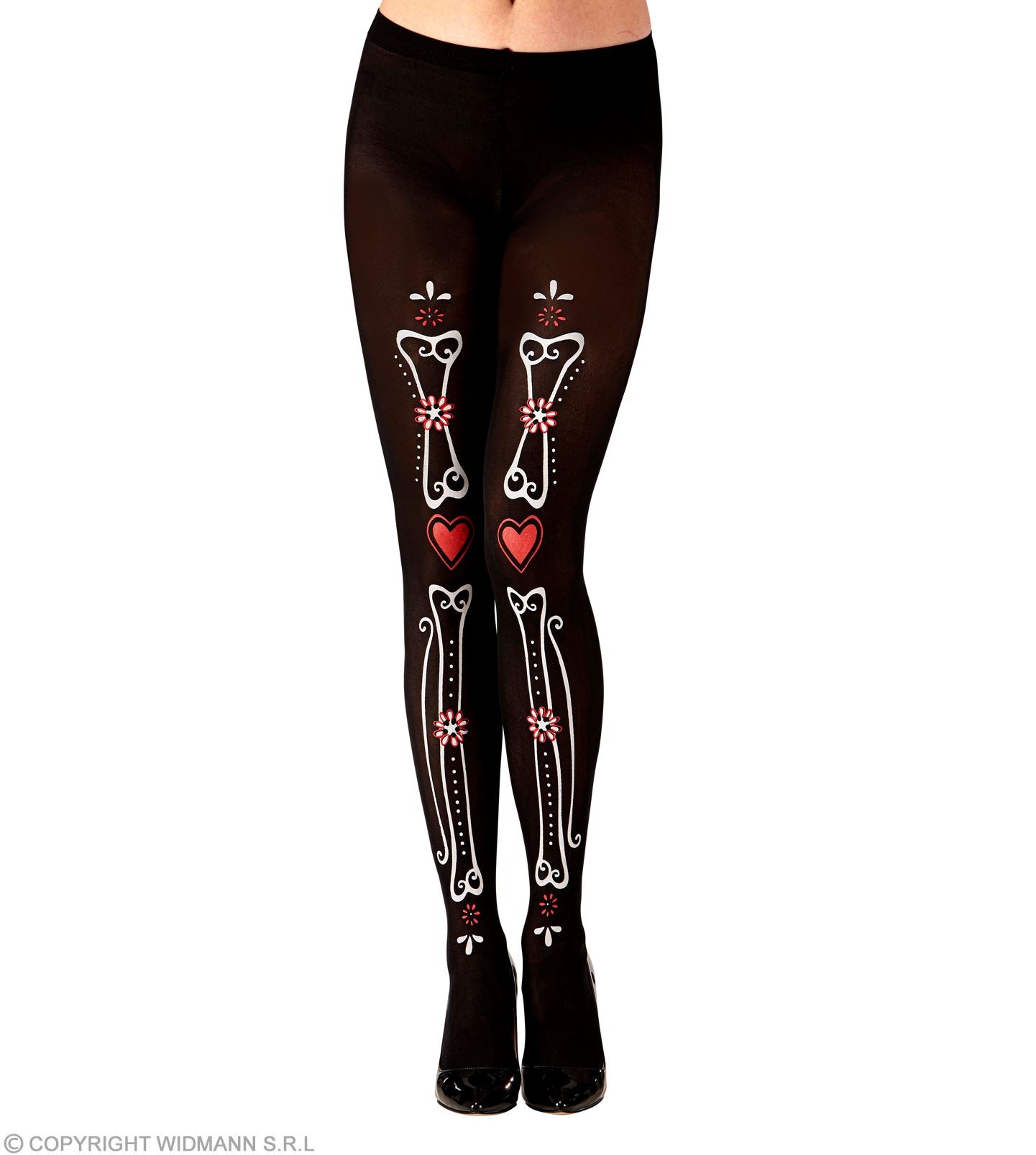 dia-de-los-muertos-skelett-strumpfhose-damen-50den-schwarz-xl image 3