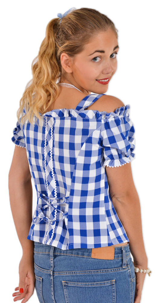 das-kost-mland-mandy-karo-trachtenbluse-damen-blau image 2