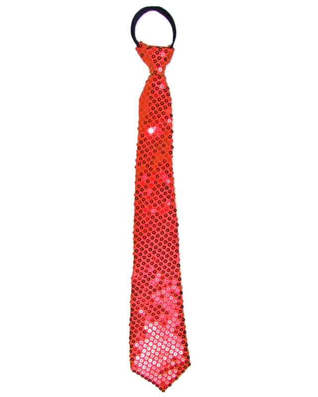 das-kost-mland-accessoires-pailletten-krawatte-rot-glitzer image 1