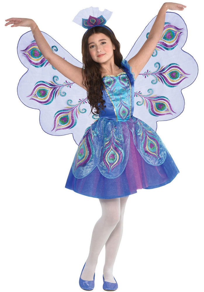 das-kost-mland-m-dchen-pretty-peacock-pfauen-kost-m-blau image 6