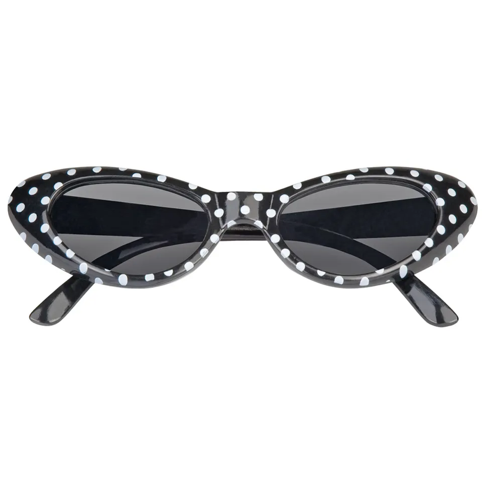 das-kost-mland-sandy-cat-eye-partybrille-schwarz-wei-punkte image 1