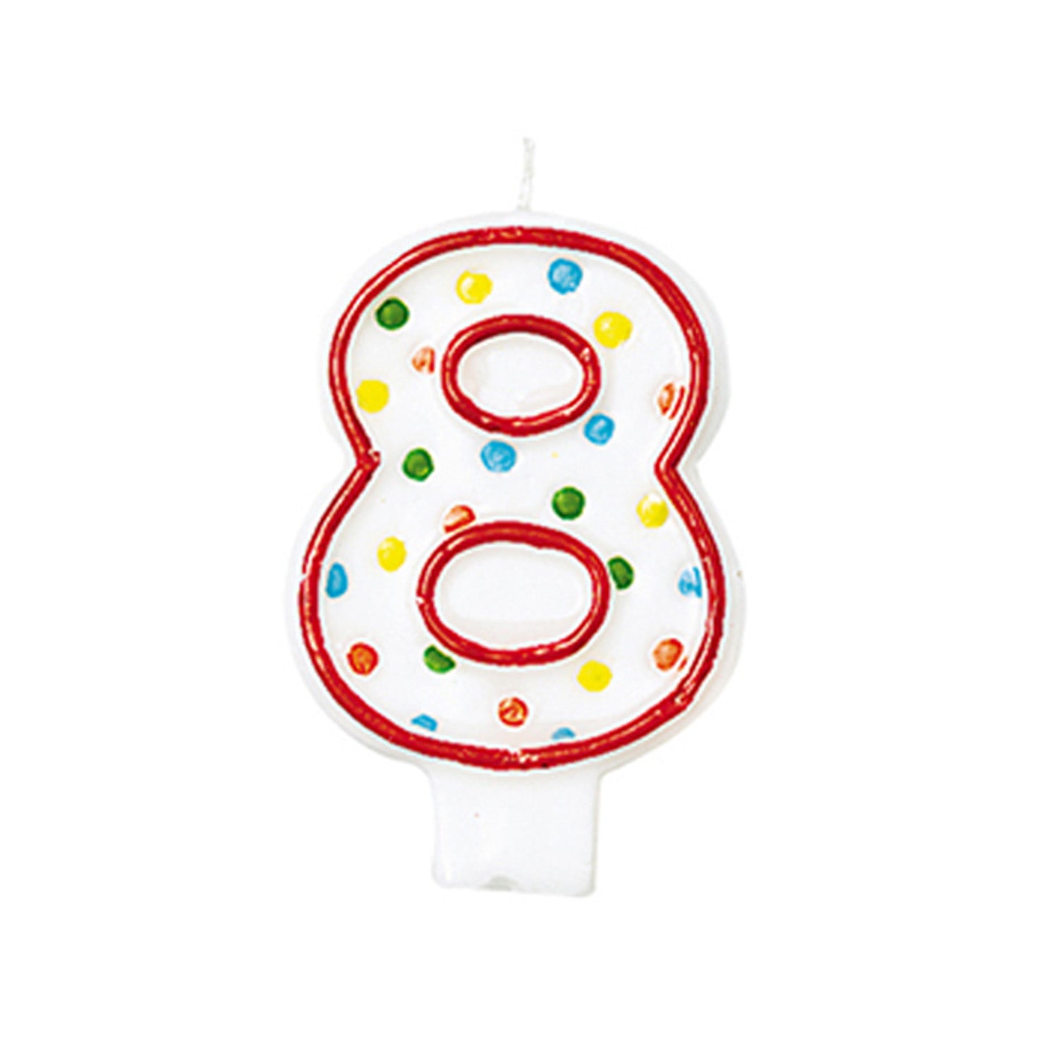 das-kost-mland-deko-geburtstagskerze-zahl-8-polka-dots-bunt image 1