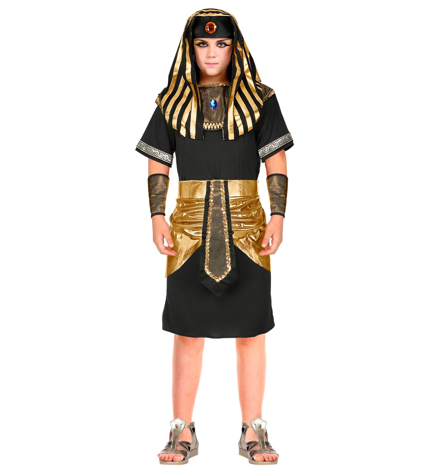 das-kost-mland-jungen-pharao-kost-m-schwarz-gold-kinderkost-m image 1