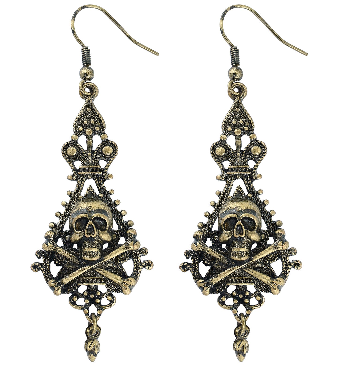 das-kost-mland-piraten-ohrringe-totenkopf-gold-schmuck image 1