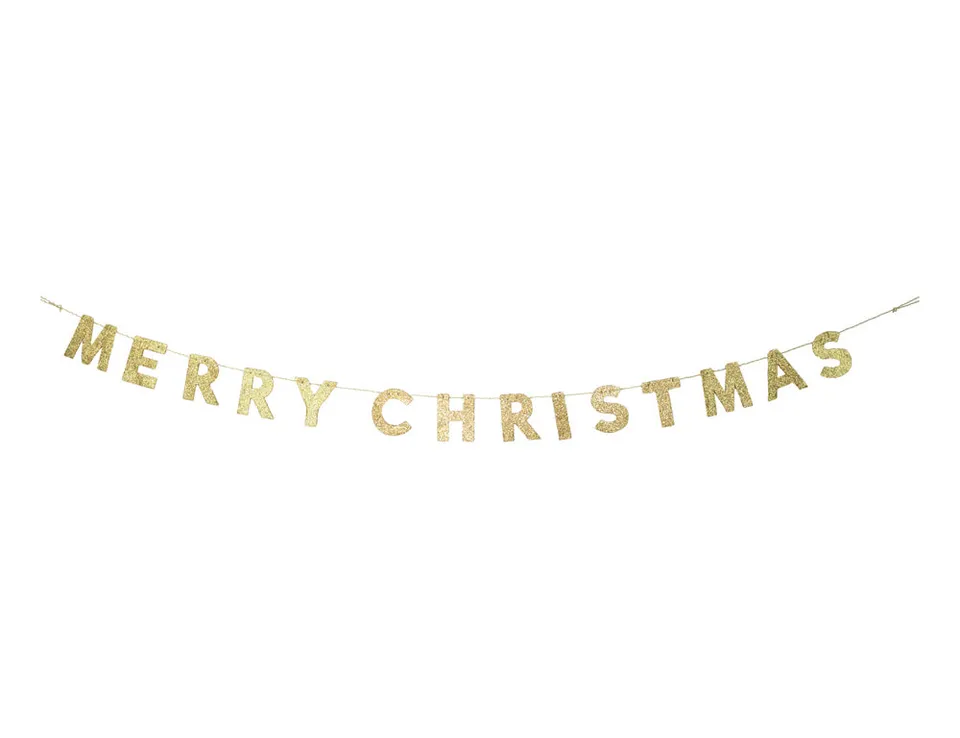 das-kost-mland-merry-christmas-holz-girlande-190-cm-gold image 1