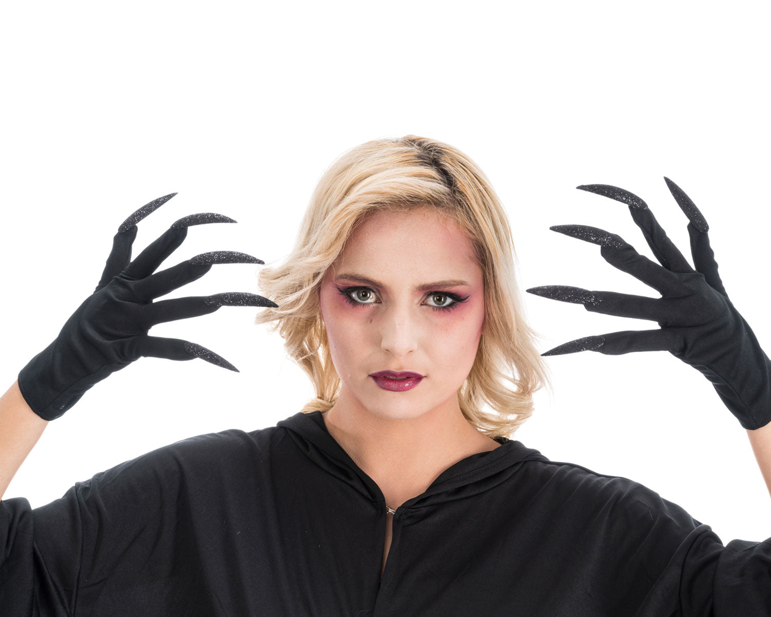 das-kost-mland-hexenfingern-gel-handschuhe-glitzer-schwarz image 2