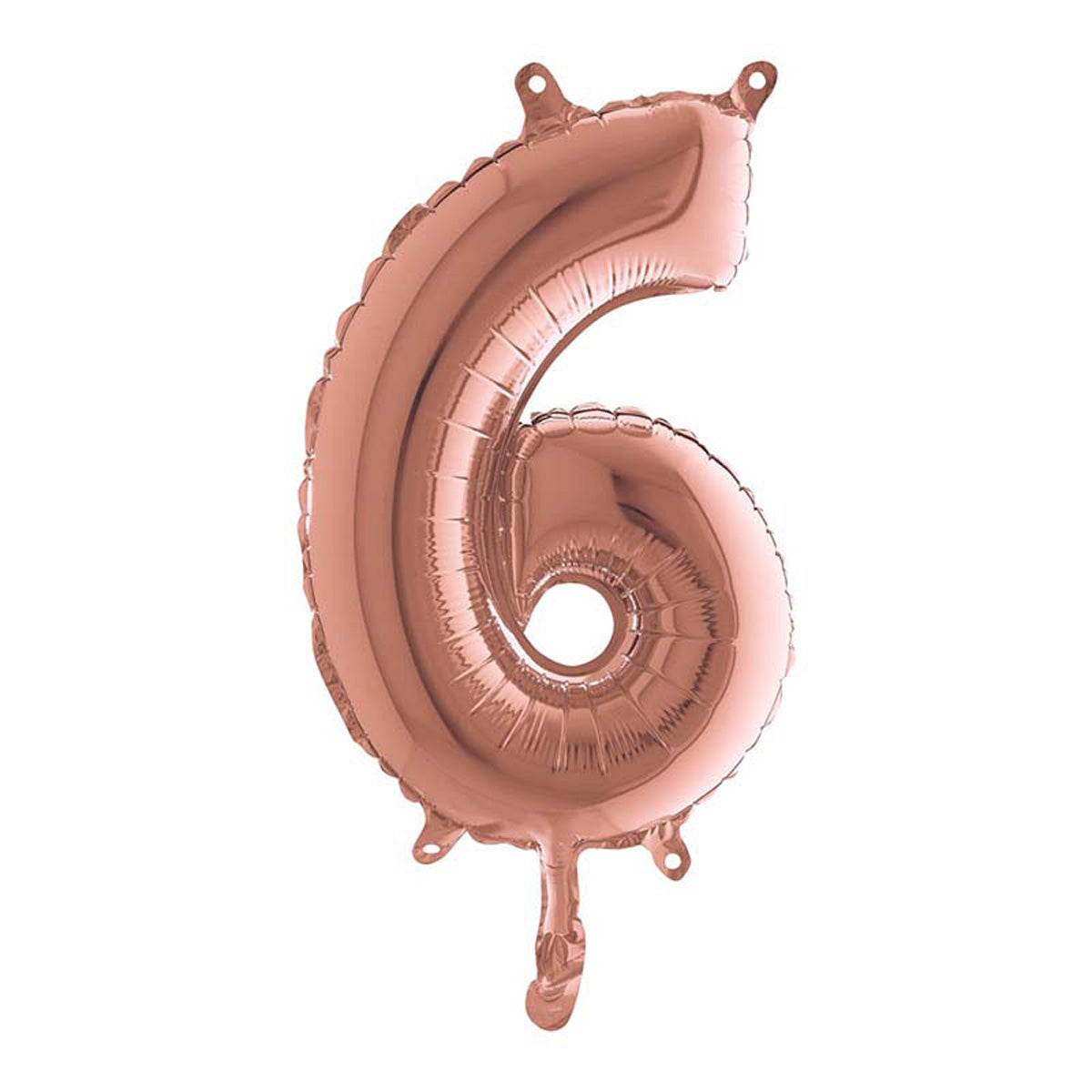 grabo-mini-zahlen-folienballon-6-rosegold-36cm-luft image 1