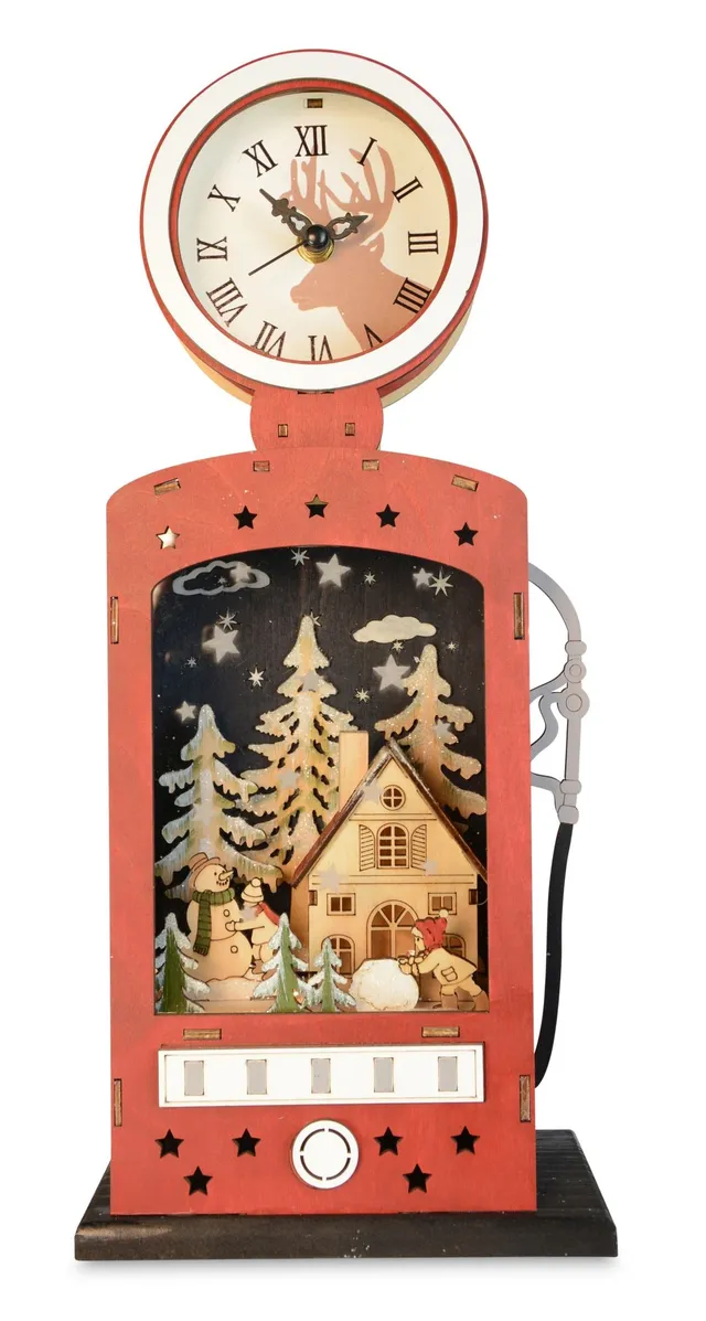 das-kost-mland-retro-zapfs-ule-weihnachtsdeko-holz-rot-14x40-cm image 1