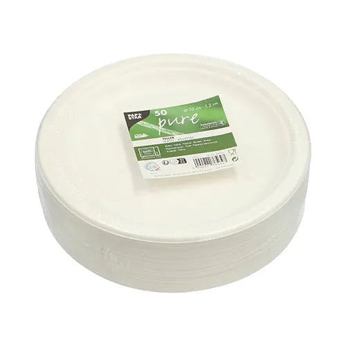 zuckerrohr-teller-rund-pure-weiss-23cm-50-st-ck image 1