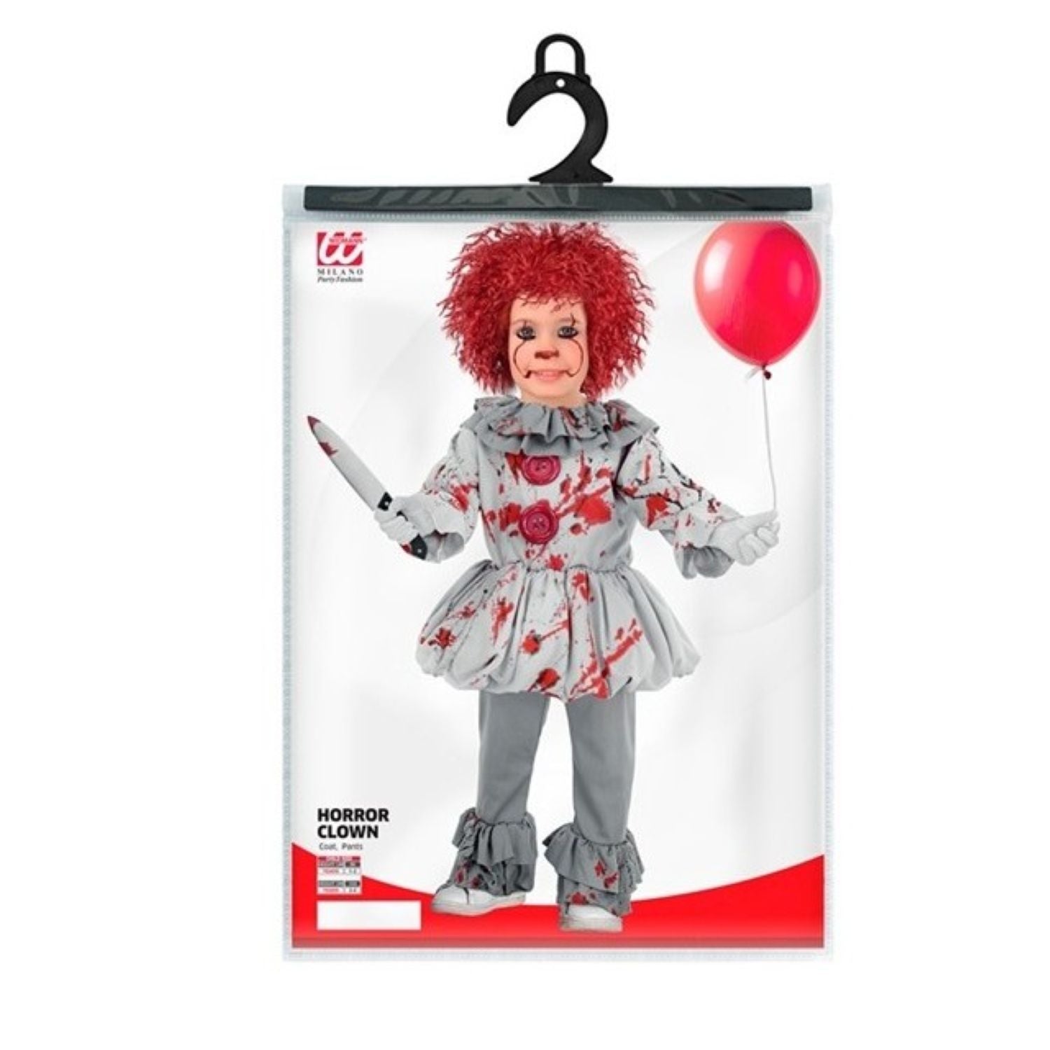 vintage-horror-clown-kost-m-kinder-grau-gr-98-blutspritzer image 3