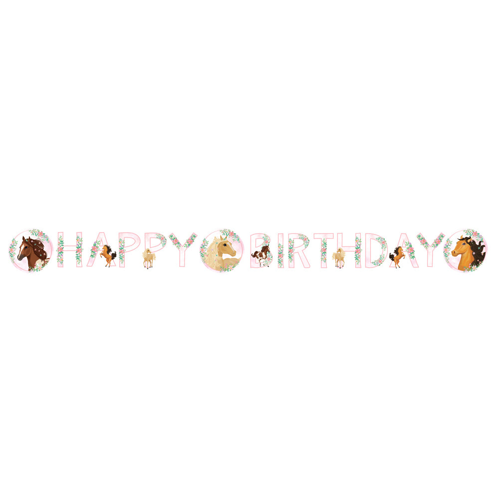 amscan-beautiful-horses-girlande-happy-birthday-140cm image 1