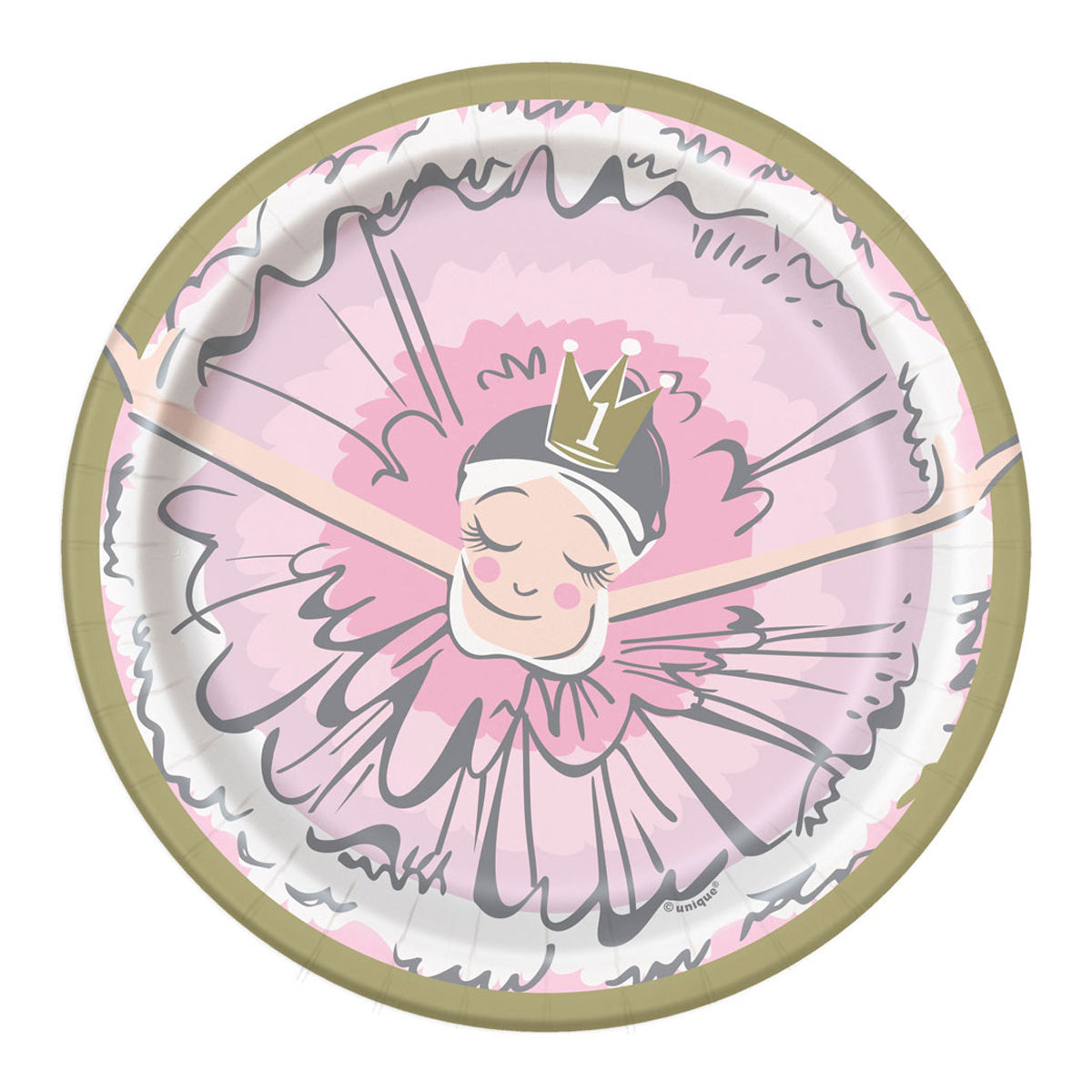das-kost-mland-1st-birthday-pappteller-pink-18cm-8-st-ck image 1