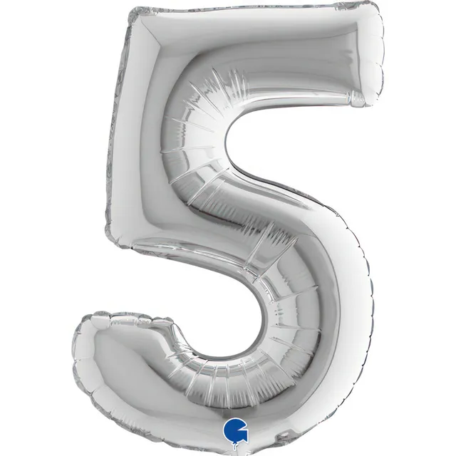 das-kost-mland-mini-zahlen-folienballon-5-silber-36-cm image 1