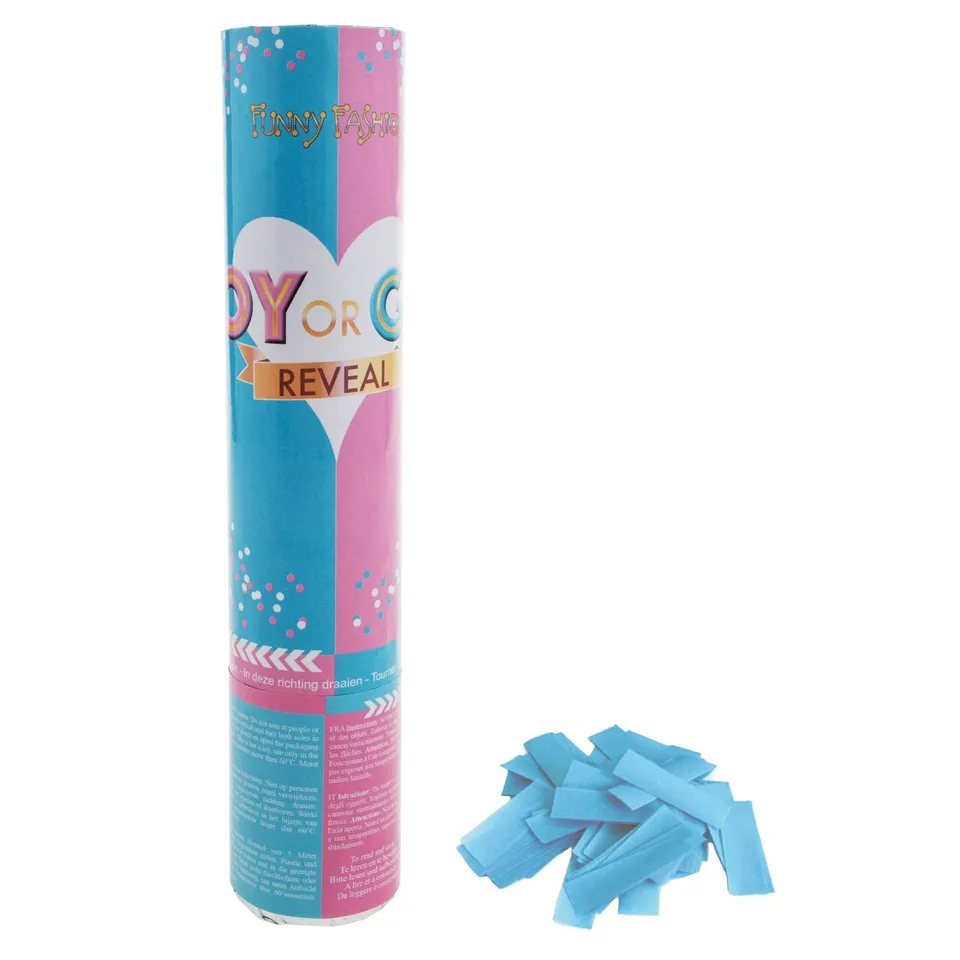 das-kost-mland-konfettishooter-20cm-baby-blau-gender-reveal image 1