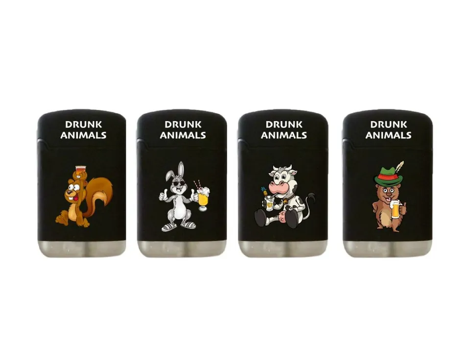 das-kost-mland-dekorationen-easy-torch-feuerzeug-drunk-animals-schwarz image 1
