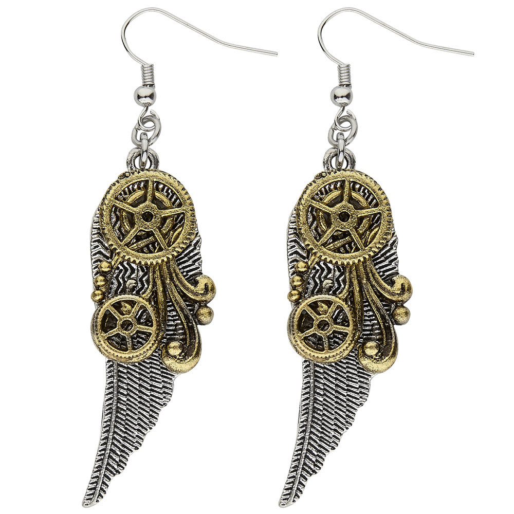 das-kost-mland-accessoires-steampunk-ohrringe-fl-gel-silber-gold image 1