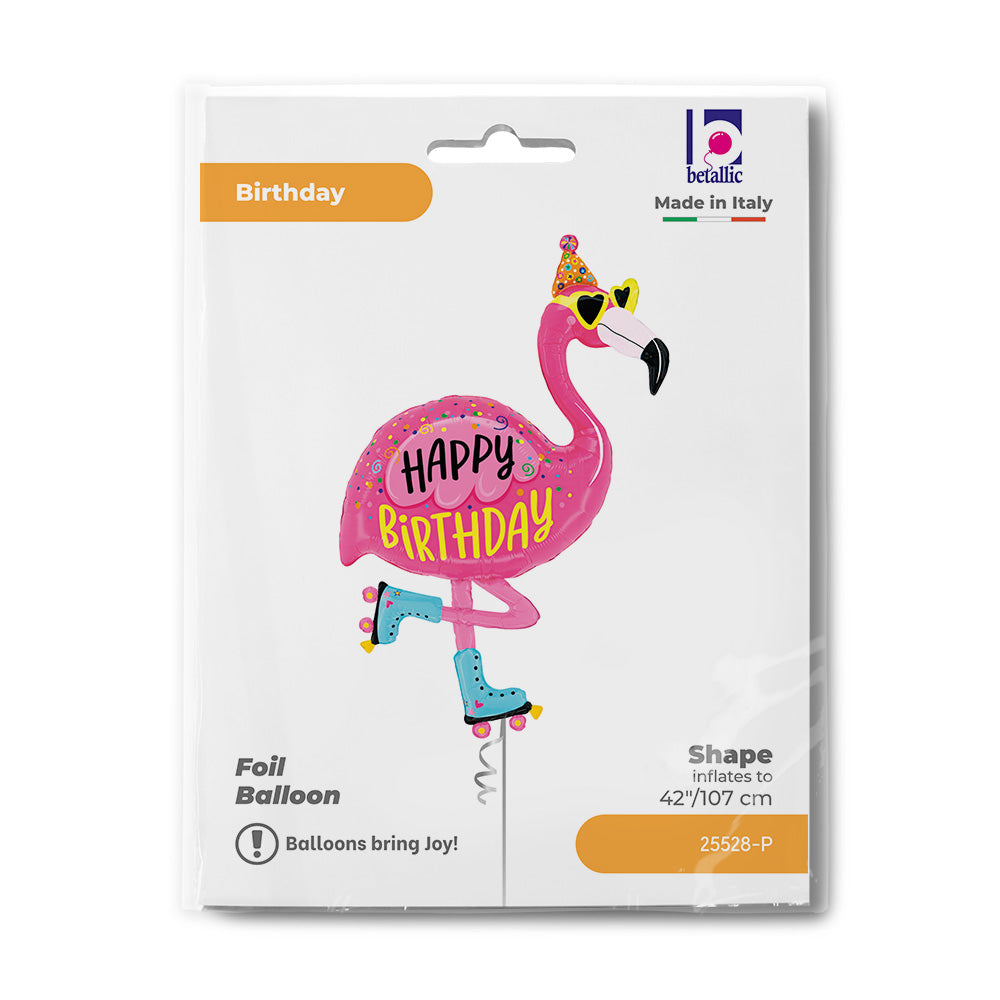das-kost-mland-deko-shape-folienballon-flamingo-107cm-birthday image 2