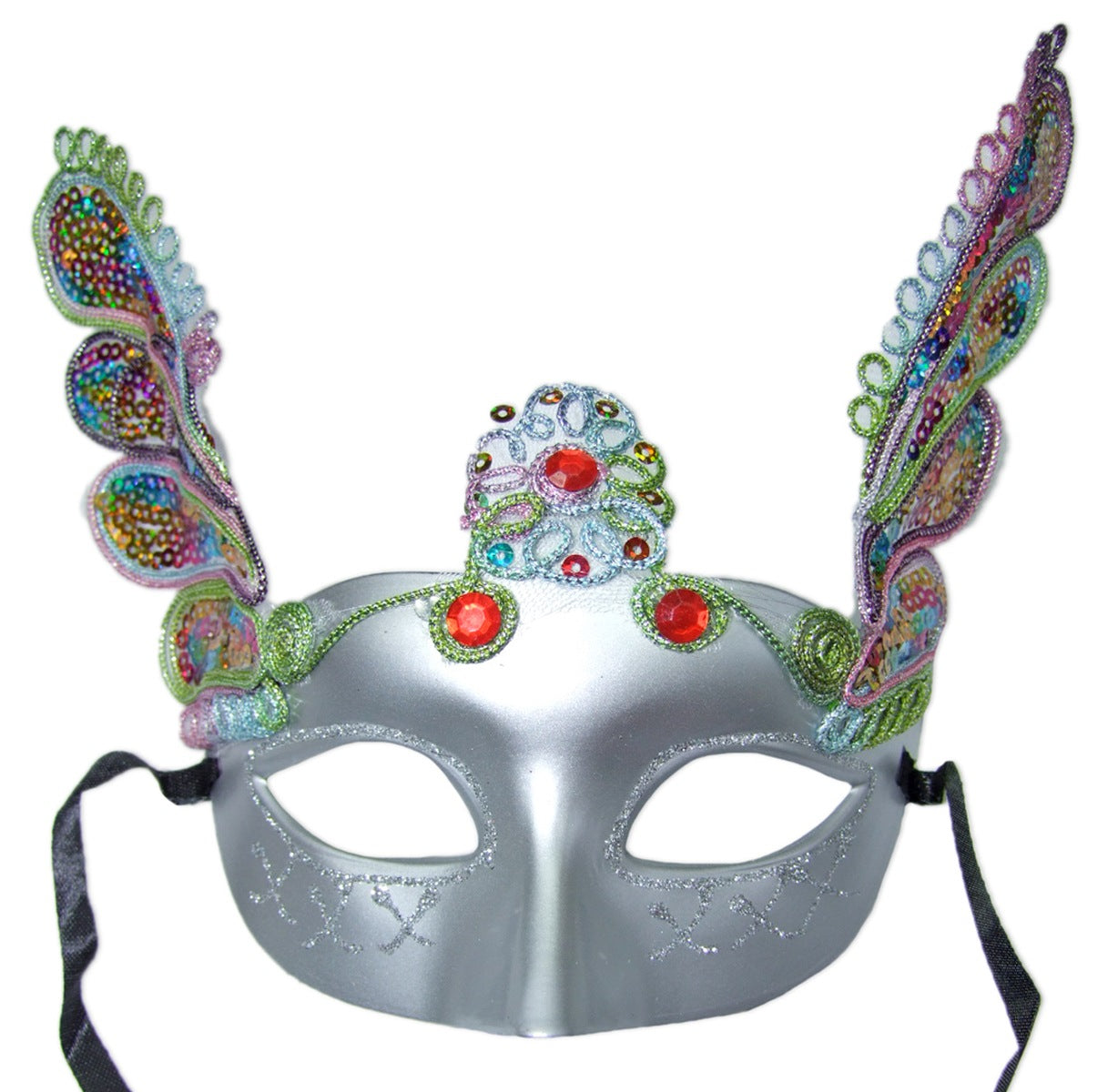 das-kost-mland-florenz-augenmaske-silber-pailletten-maskenball image 6