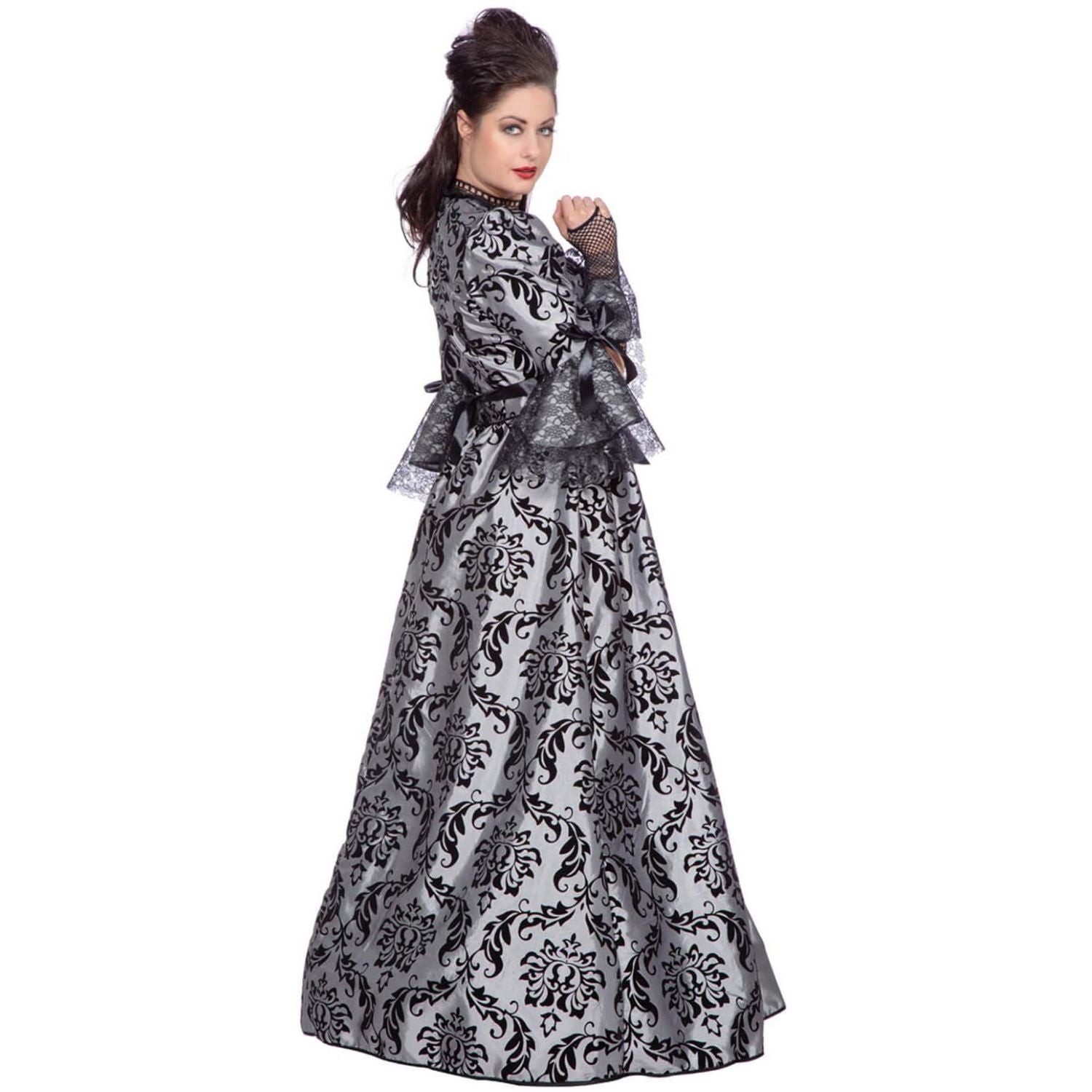 das-kost-mland-damen-barock-kost-m-marquise-kleid-grau-gr-42 image 2