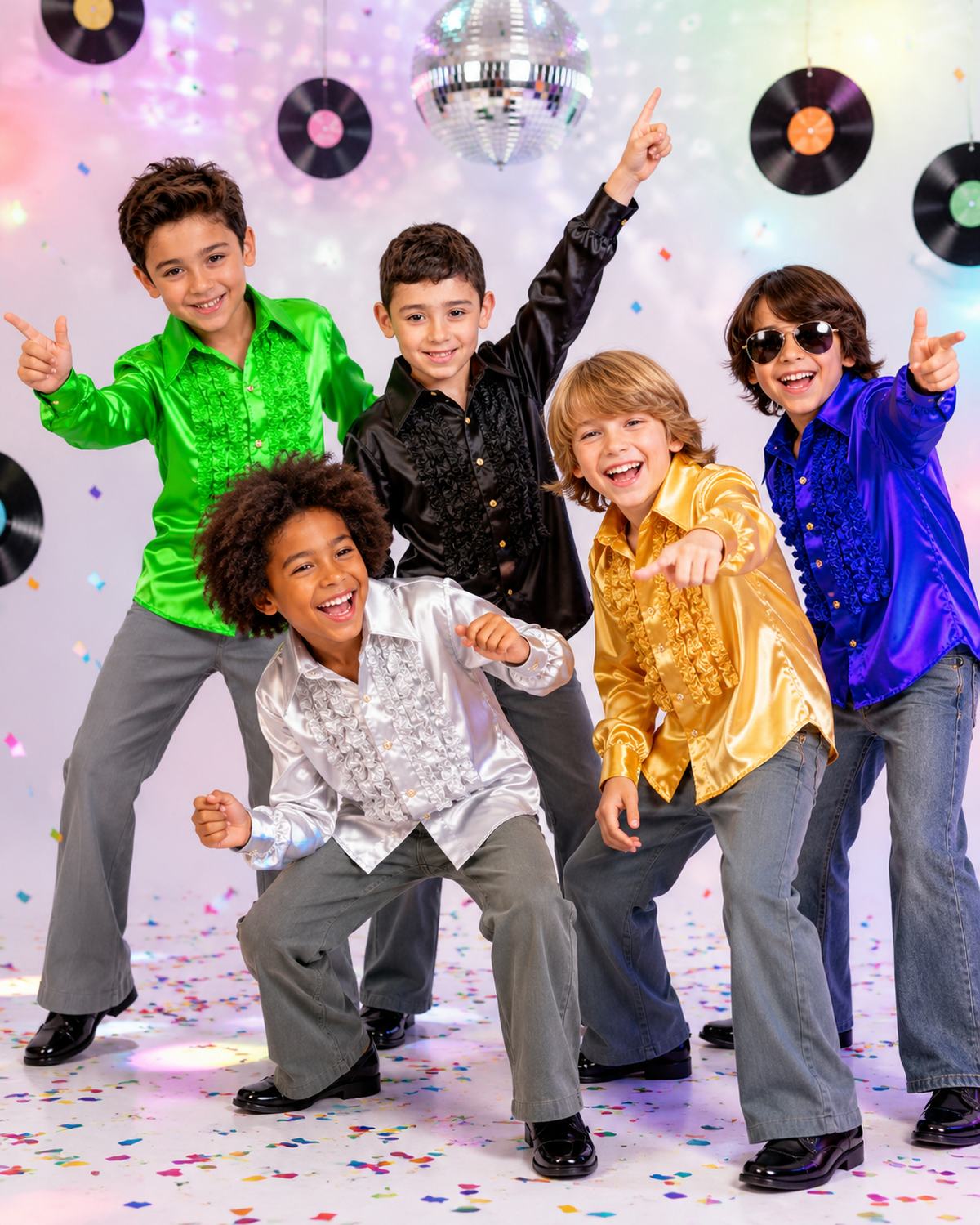 das-kost-mland-jungen-70er-satin-r-schenhemd-johnny-kinder-schwarz image 3
