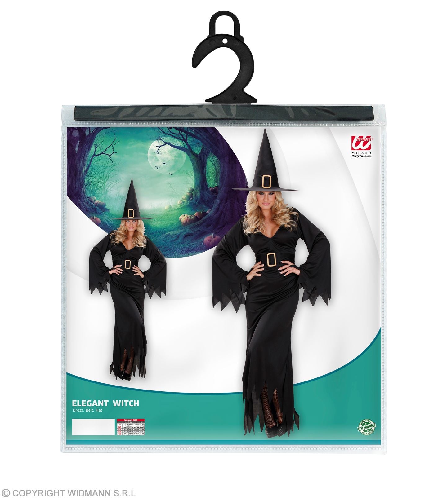 das-kost-mland-black-witch-hexenkost-m-damen-schwarz-kleid-hut image 2