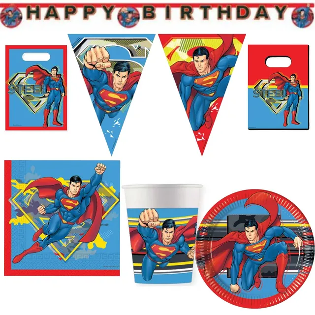 superman-krypton-partydeko-set-teller-becher-deko-geburtstag image 1