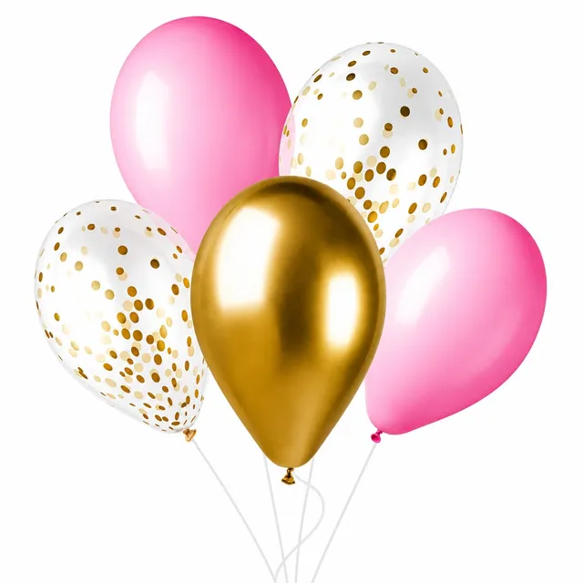 das-kost-mland-dekorationen-latexballon-33-cm-rosa-gold-6-st-ck image 1