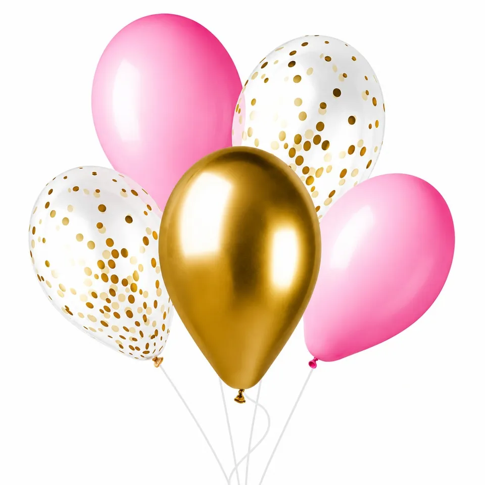 das-kost-mland-dekorationen-latexballon-33-cm-rosa-gold-6-st-ck image 1