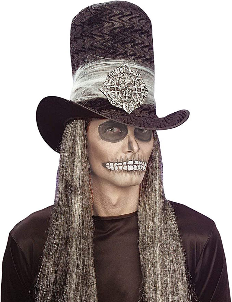 gothic-samt-zylinder-totenkopf-hut-schwarz-silber-einheitsgr-e image 2