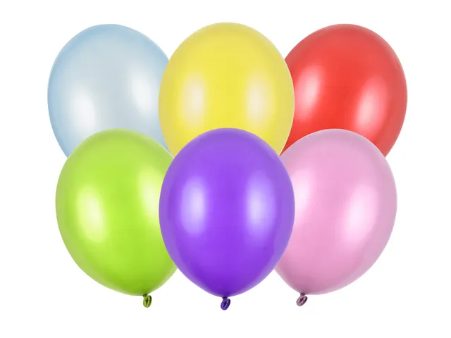 das-kost-mland-dekorationen-latexballon-uni-metallic-bunt-mix-100-stk image 1