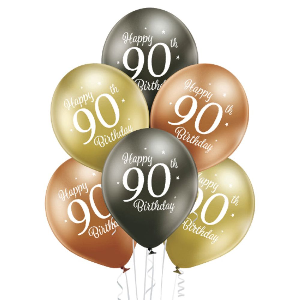 das-kost-mland-luftballons-happy-90th-birthday-30cm-6-stk image 1