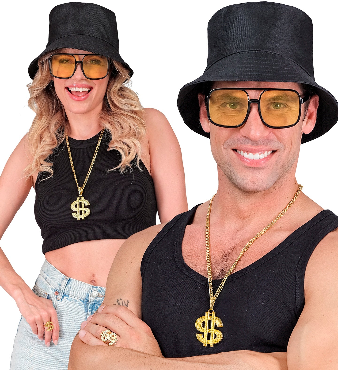 das-kost-mland-herren-90er-hip-hop-kost-mset-schwarz-gold image 4