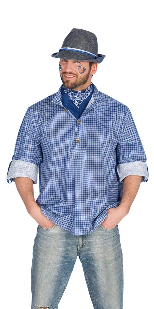 das-kost-mland-herren-trachtenhemd-blau-wei-kariert-50-52 image 1