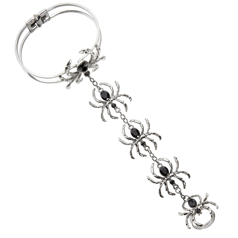 das-kost-mland-accessoires-armband-spinnenring-silber-schwarz image 1