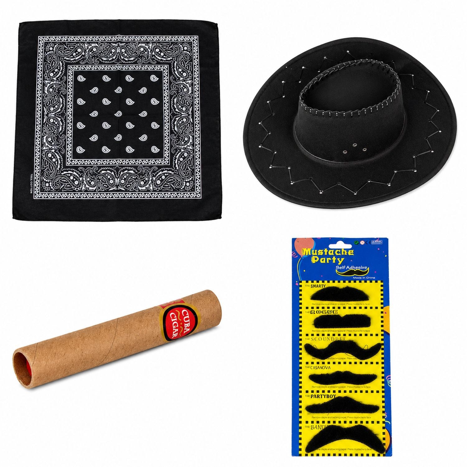 das-kost-mland-herren-cowboy-kost-mset-9-tlg-schwarz-hut-bart image 4