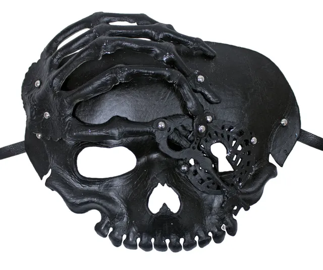das-kost-mland-accessoires-halbmaske-totenkopf-schl-ssel-schwarz image 1