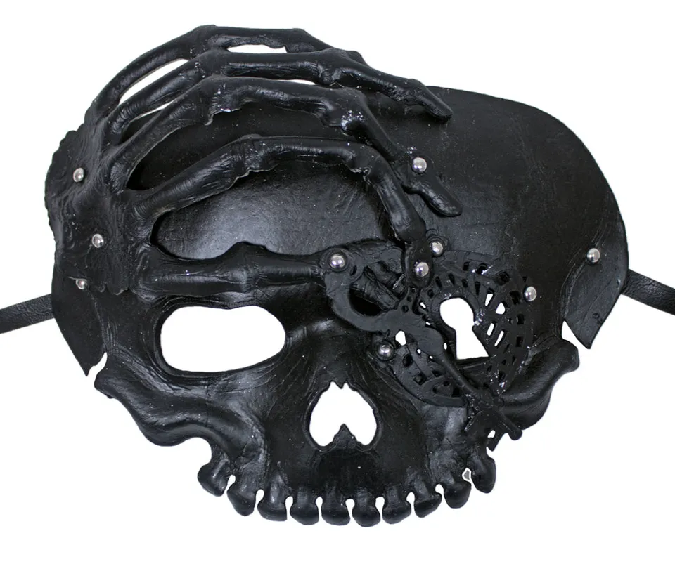 das-kost-mland-accessoires-halbmaske-totenkopf-schl-ssel-schwarz image 1