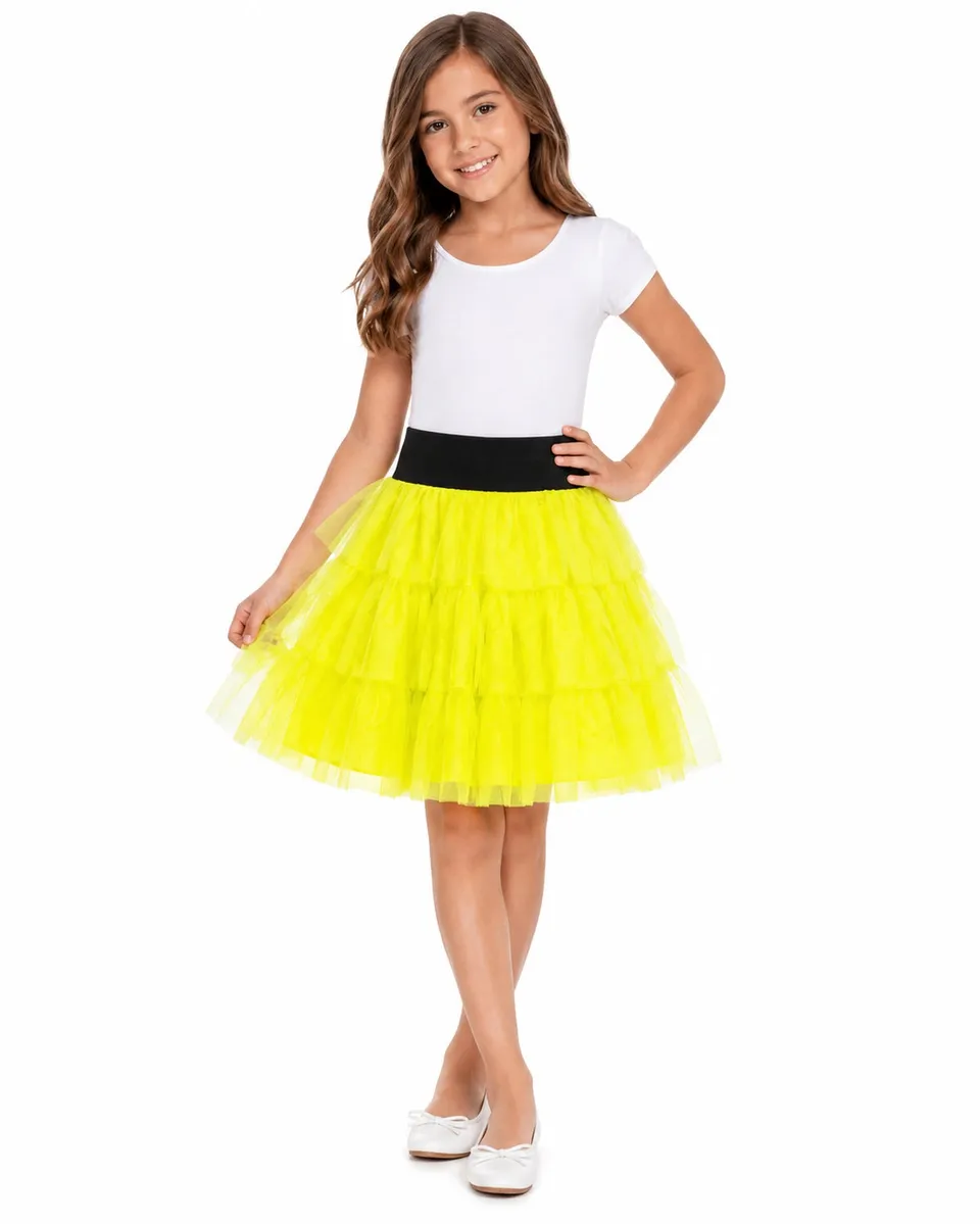 fantasie-petticoat-t-llrock-m-dchen-neon-gelb-116-164 image 1