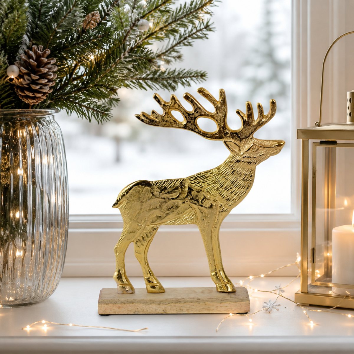 riffelmacher-deko-elch-24762-aluminium-dekofigur-gold-25-cm image 2