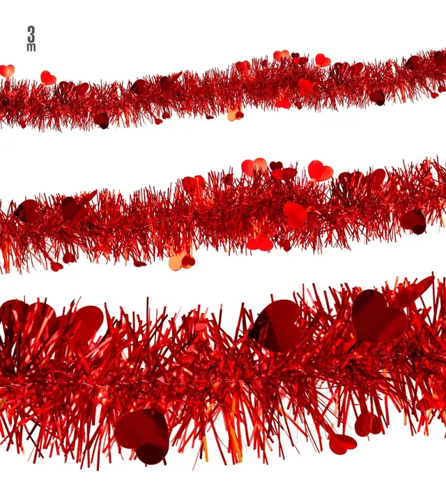 das-kost-mland-valentinstag-girlande-lametta-rot-3-m-deko image 1
