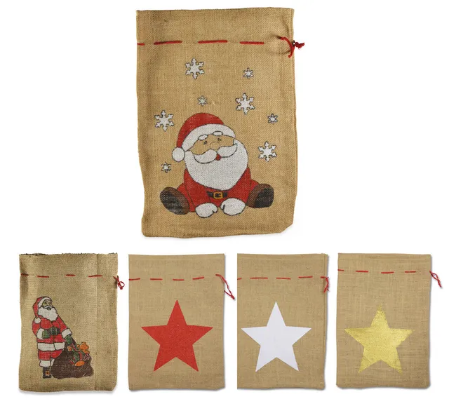 das-kost-mland-nikolaussack-jutesack-25x35cm-stern-rot image 1